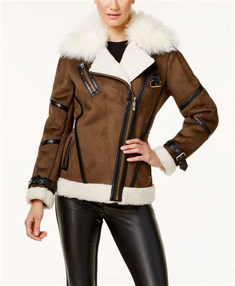 michael kors faux leather coat|Faux Fur Lined Parka .